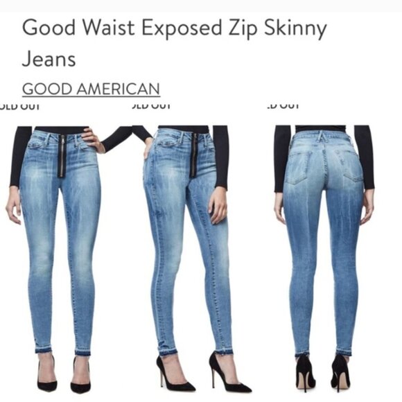 Good American Good Waist Exposed Zip Skinny Jean - Picture 3 of 10
